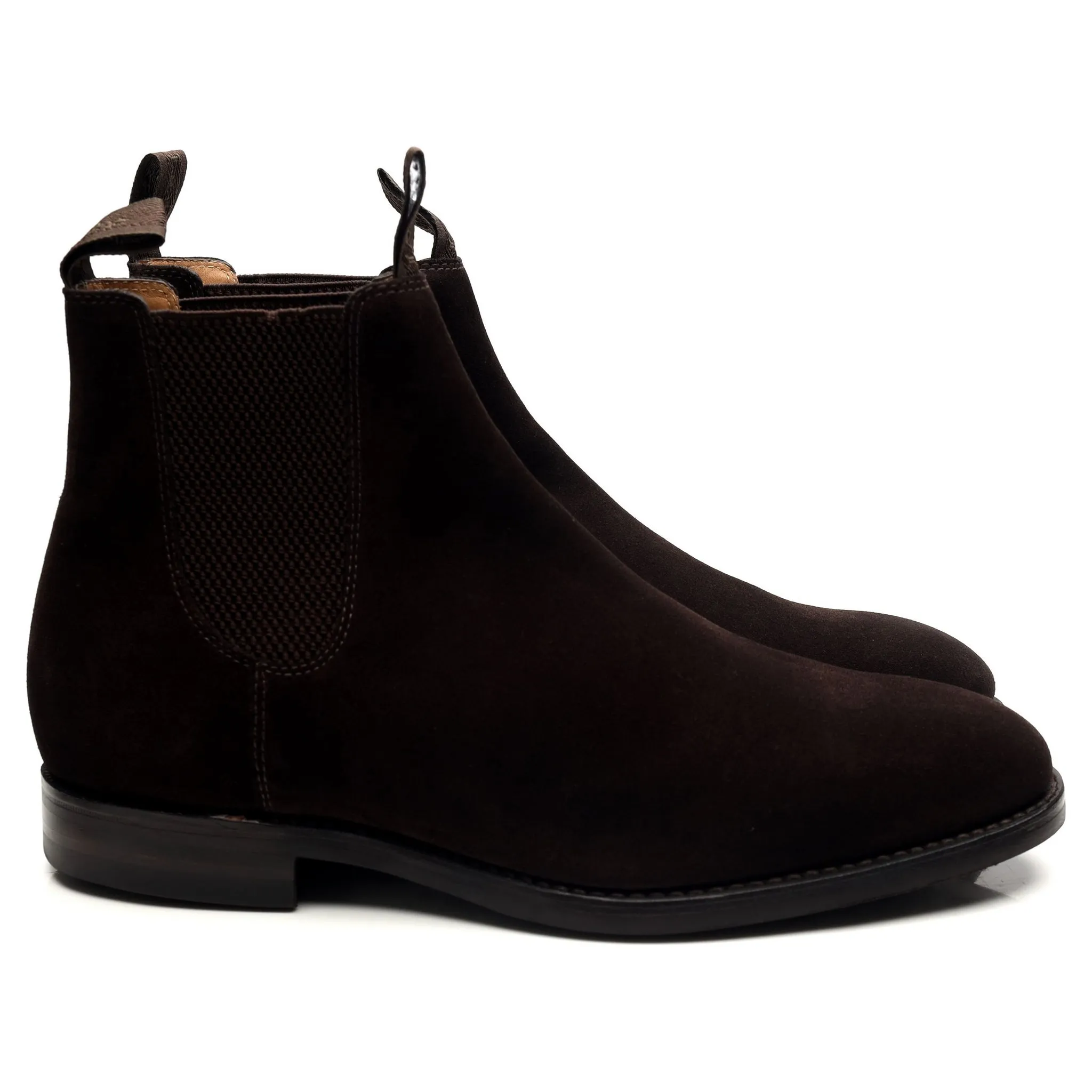 1880 'Chatsworth' Dark Brown Suede Chelsea Boots UK 10 G