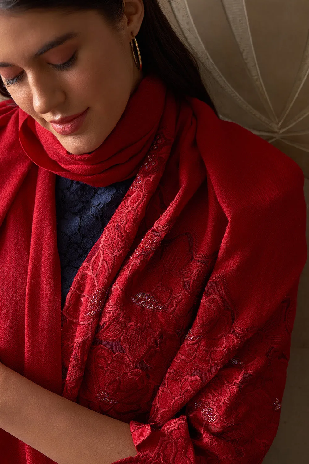 A Rose Dream | Embroidered Wool Silk Stole