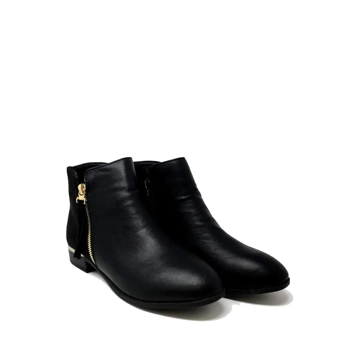 Addie Side Gold Zip Tassle Ankle Boot