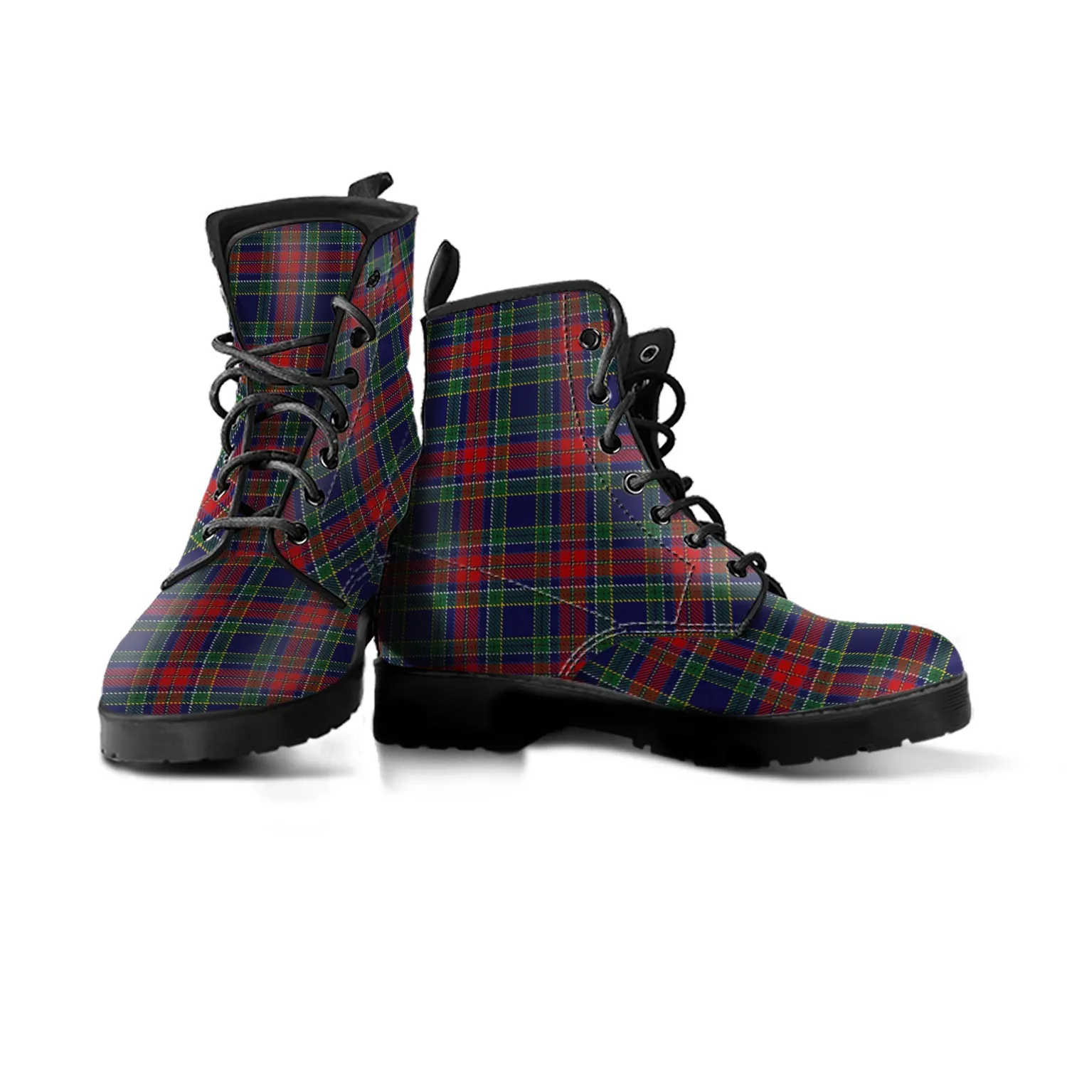 Allison Red Tartan Leather Boots