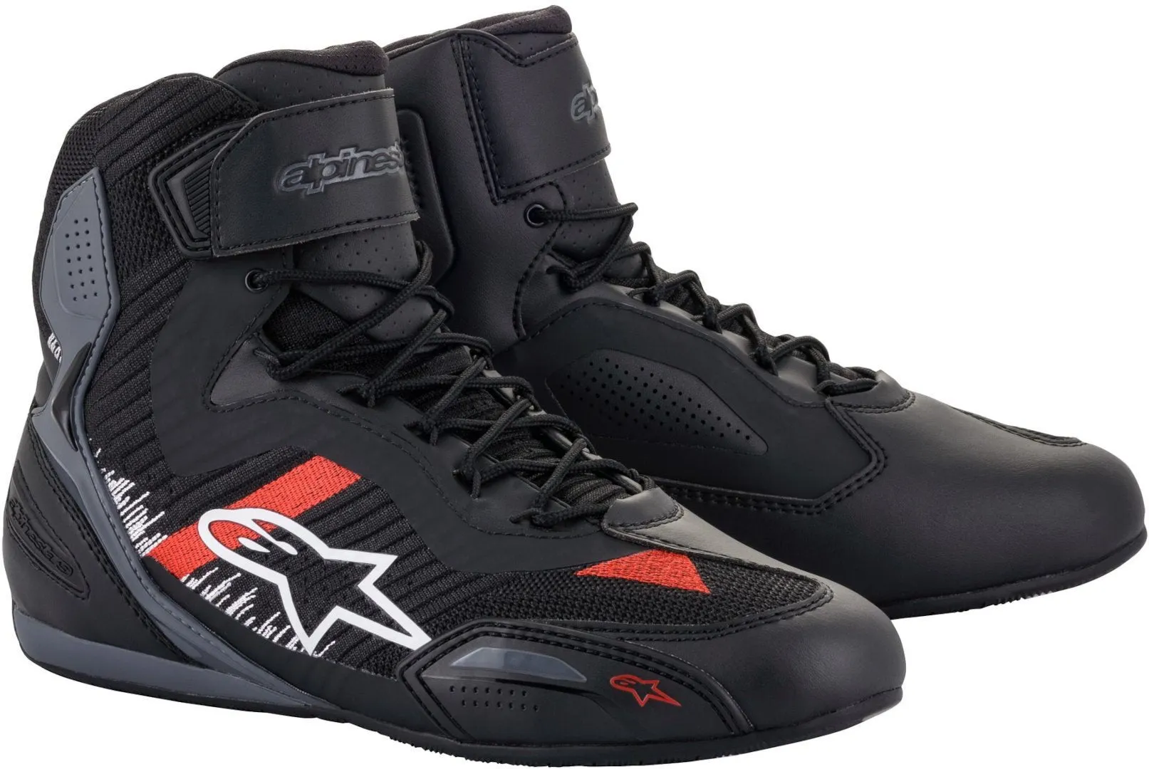 Alpinestars Faster-3 Rideknit Motorcycle Boots, Black/Grey/Red