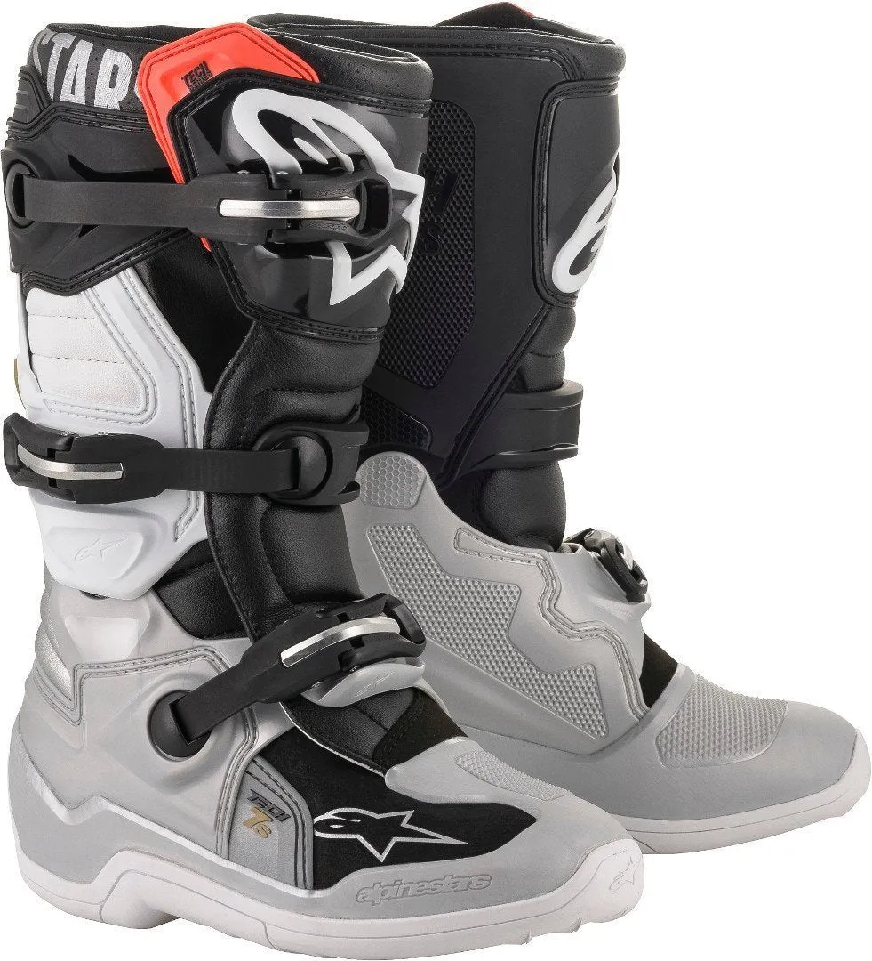 Alpinestars Tech 7S Youth Motocross Boots, Black/Silver