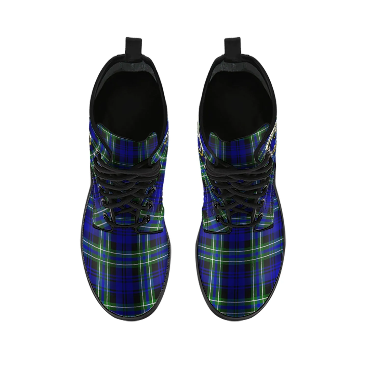 Arbuthnot Modern Tartan Leather Boots with Family Crest