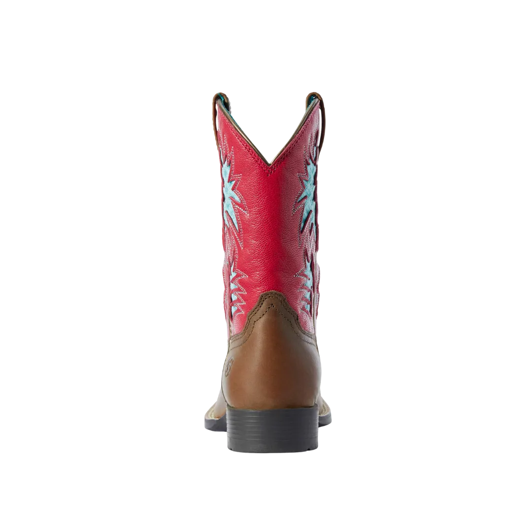 Ariat Kid's VentTEK Western Cowboy Brown & Hot Pink Boots