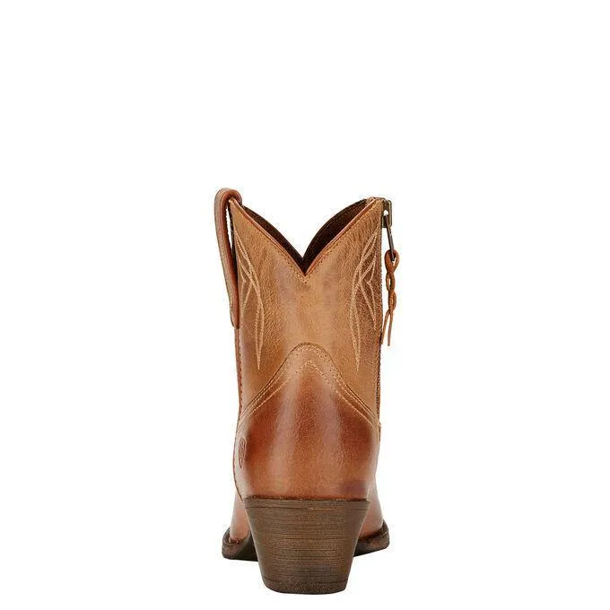 Ariat Women's Darlin Western Anckle Boot Tan Burnt Sugar