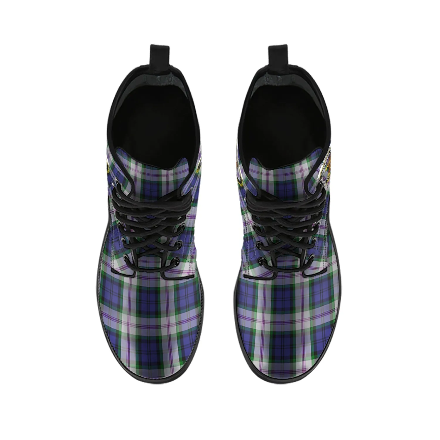 Baird Dress Tartan Leather Boots with Family Crest