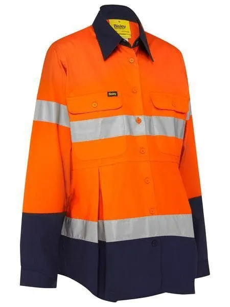 Bisley Women's 3m Taped Hi Vis Maternity Drill Shirt BLM6456T