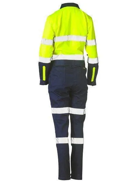 Bisley Women's Taped Hi Vis Cotton Drill Coverall BCL6066T