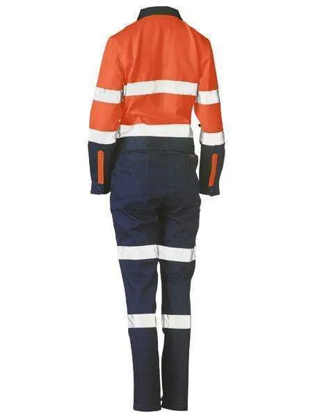 Bisley Women's Taped Hi Vis Cotton Drill Coverall BCL6066T