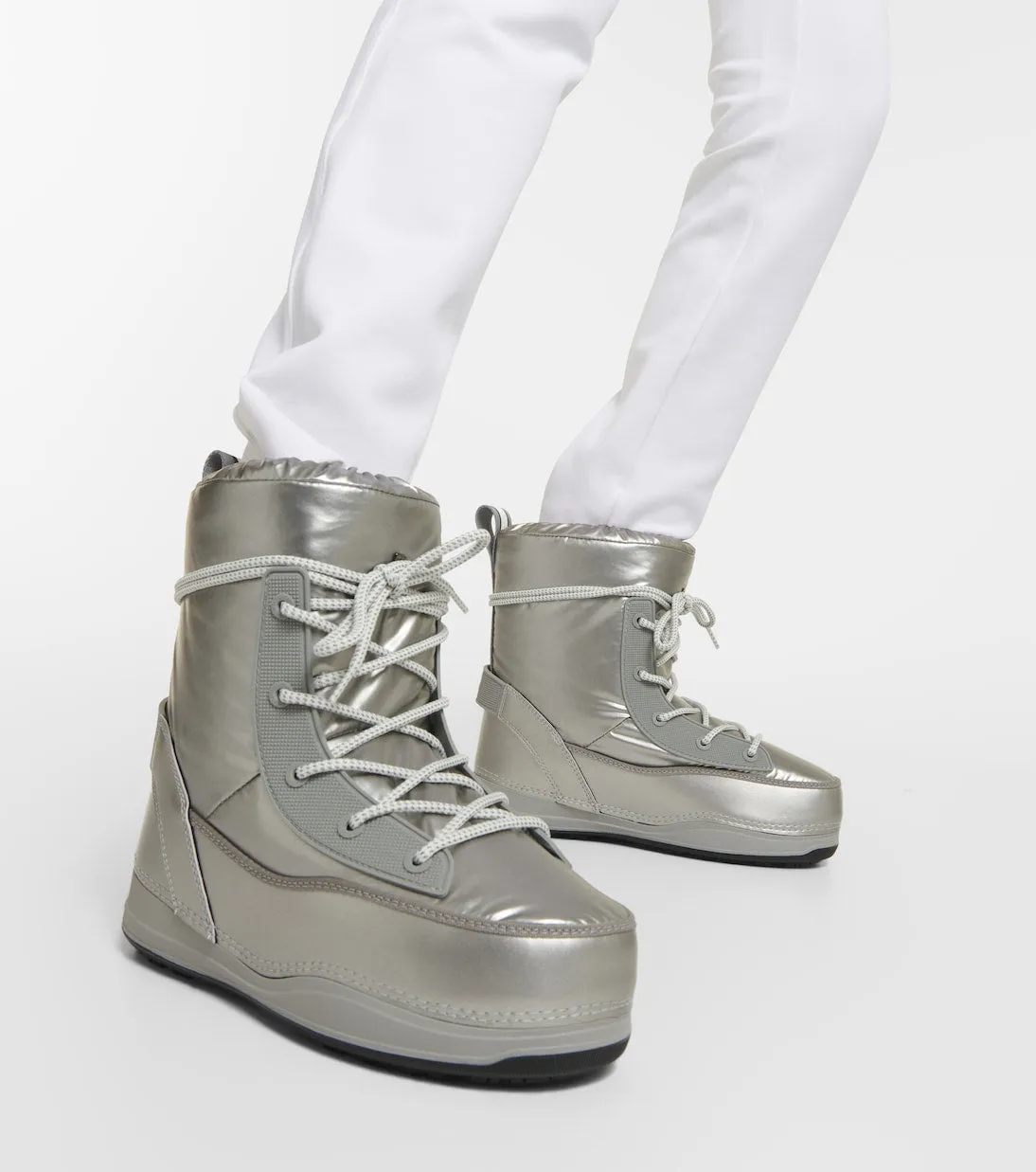 Bogner faux leather la plagne ankle boots, silver