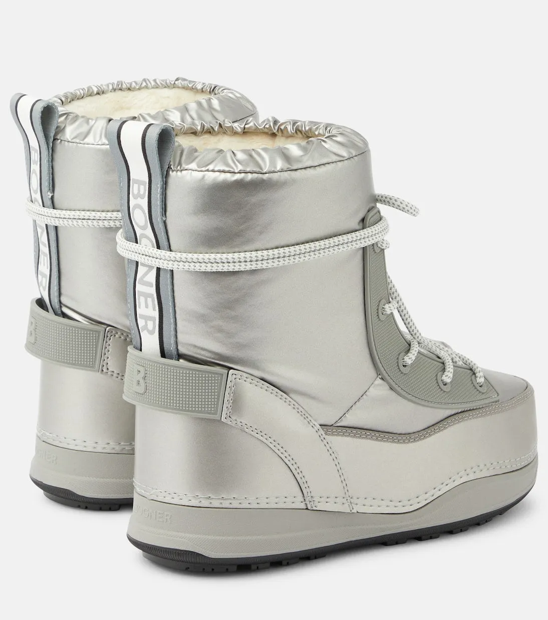 Bogner faux leather la plagne ankle boots, silver