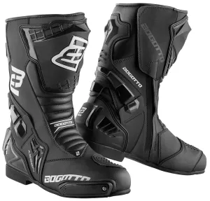 Bogotto Assen Motorcycle Boots with Foam Pad, Black