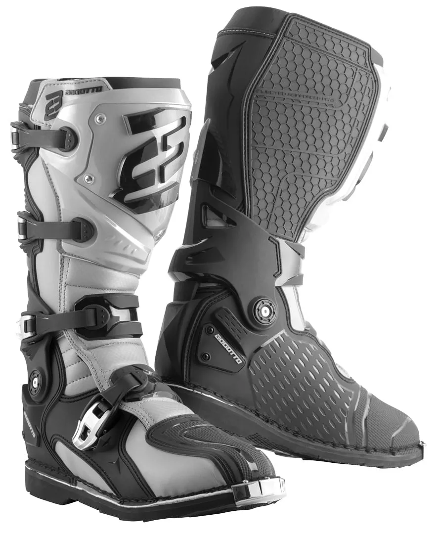 Bogotto MX-7 S Motocross Boot with Shin Guard, Grey/Black