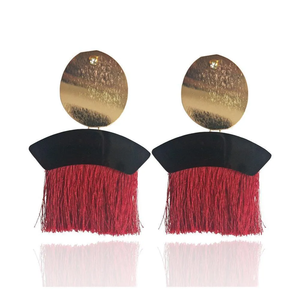 Bohemia charming long tassel handmade earrings fashion Party