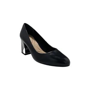 Boric Black Leather Pump