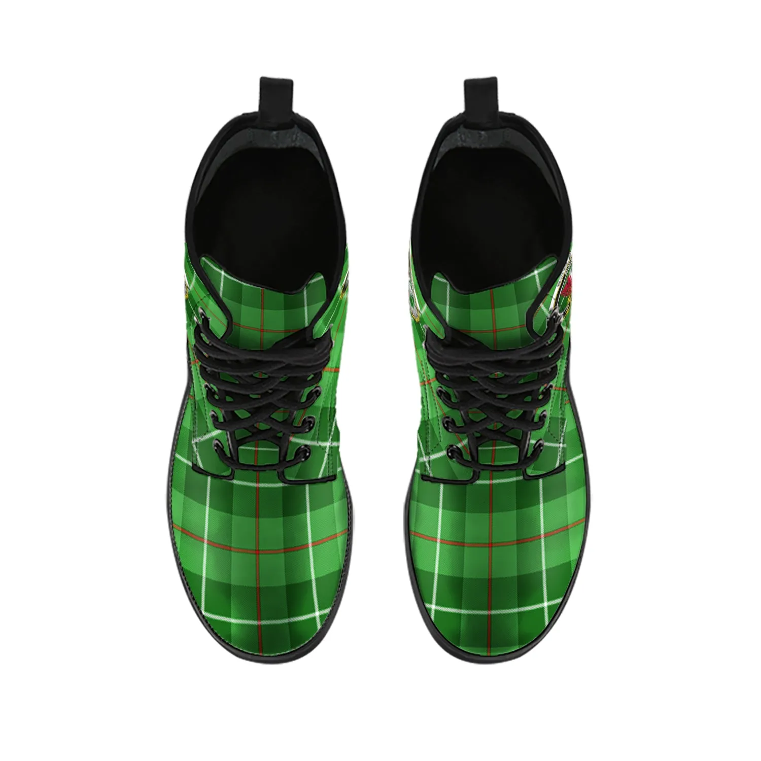 Boyle Tartan Leather Boots with Family Crest