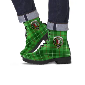 Boyle Tartan Leather Boots with Family Crest