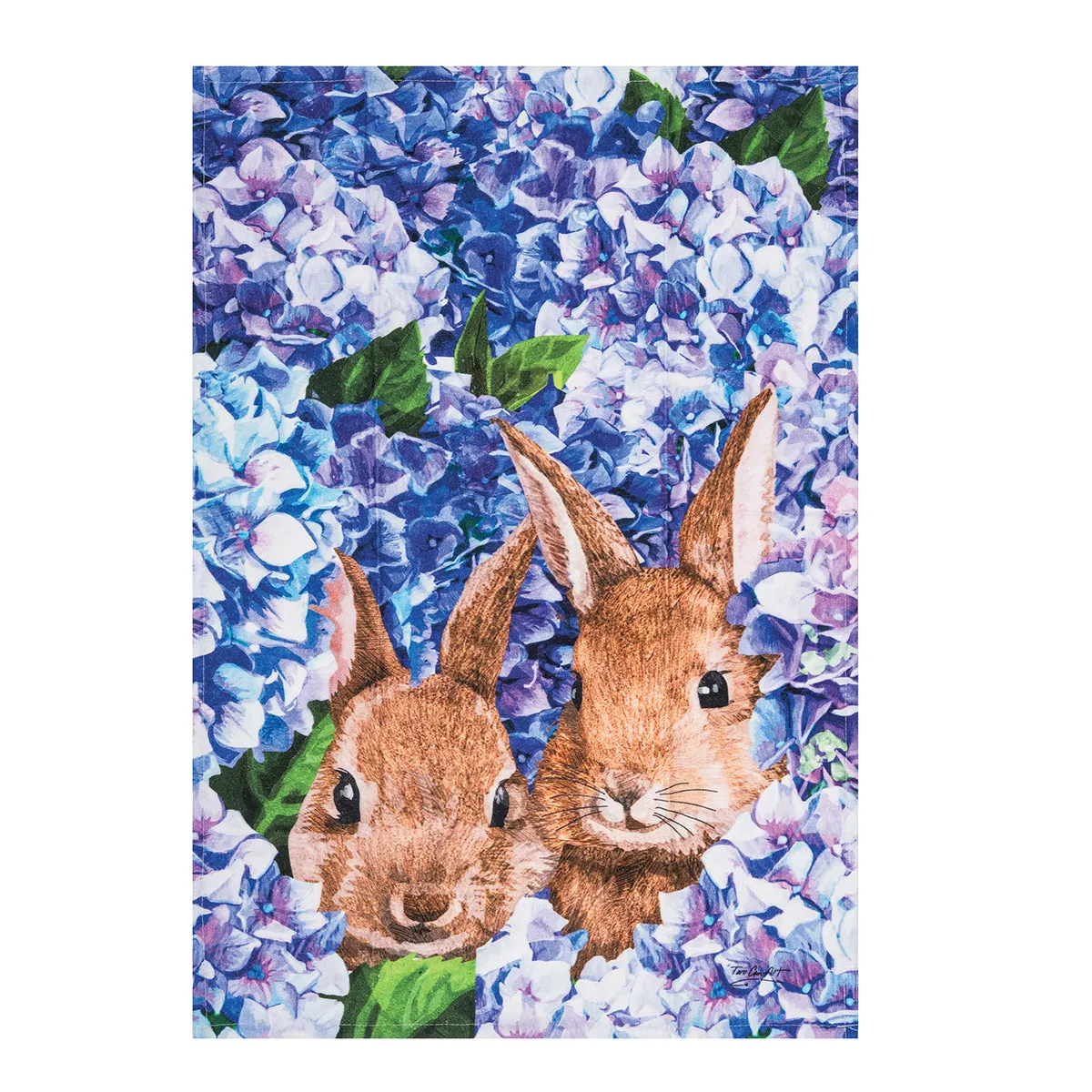 Bunnies in Hydrangeas Kitchen Towel