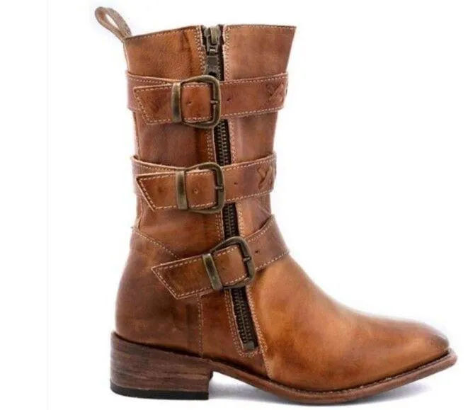 Casual Winter Low Square Heel Knight Mid Boots