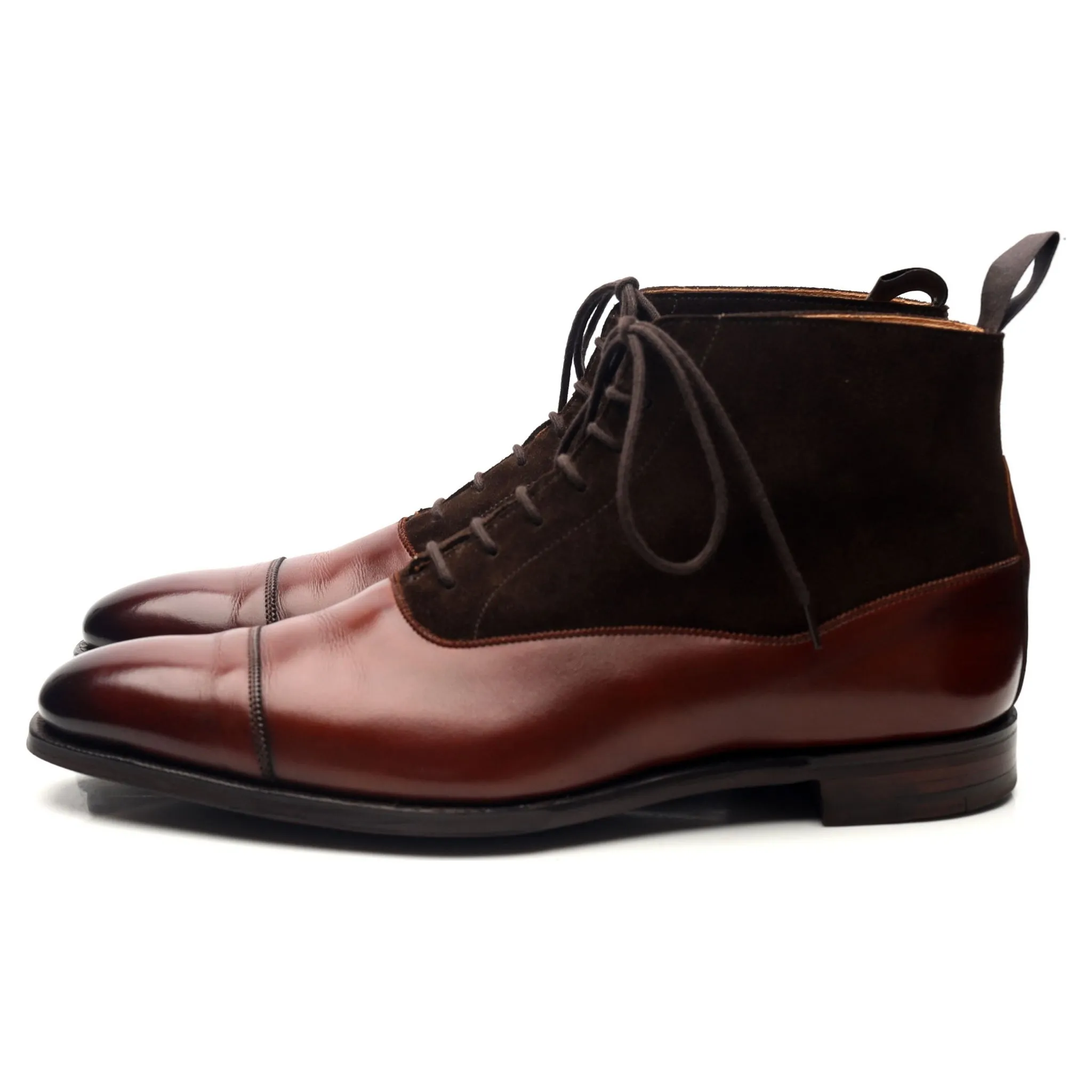 'Charlton' Tan Brown Leather Balmoral Boots UK 7 E