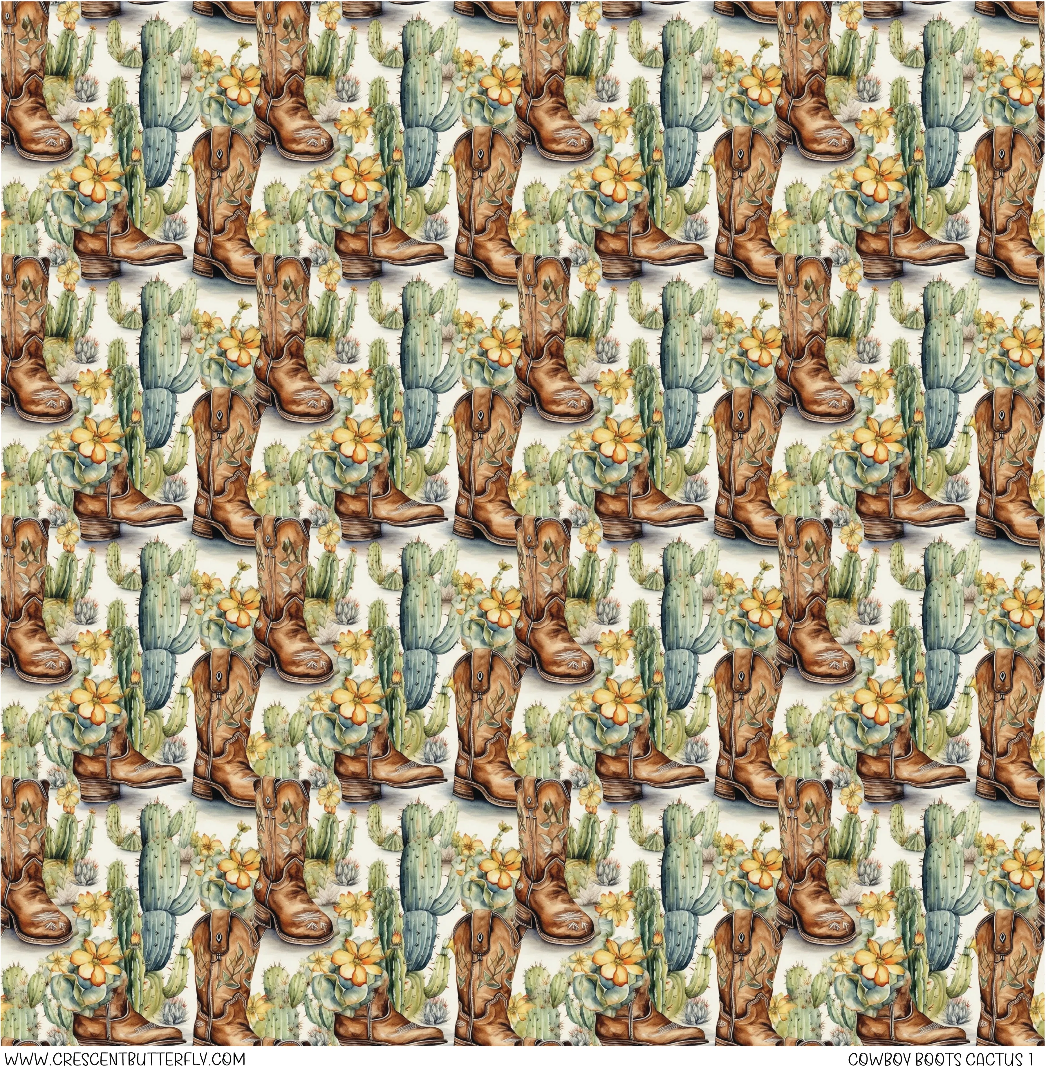 Cowboy Boots Cactus 1 Vinyl Sheet/Wrap