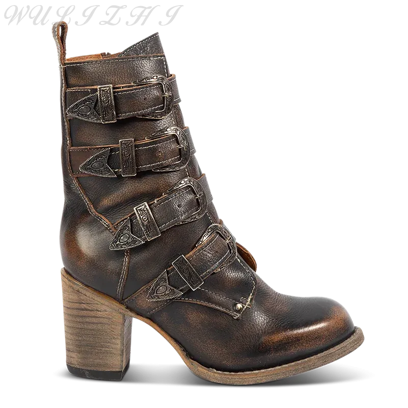 Dark Buckle Boots