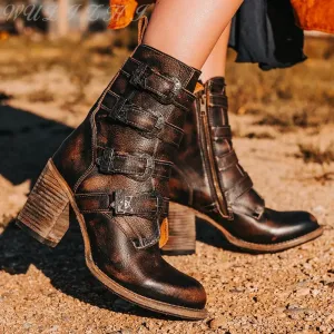 Dark Buckle Boots