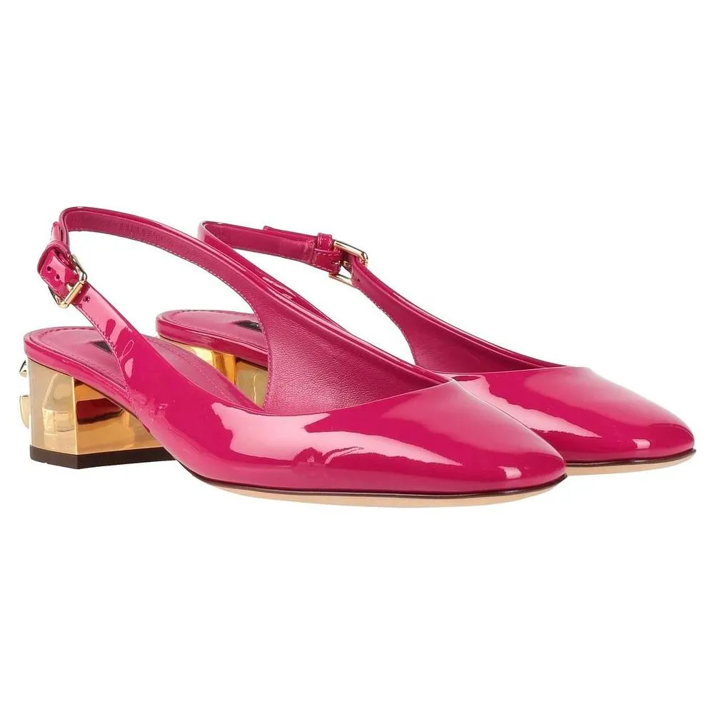 Dolce & Gabbana Fuchsia Leather Di Calfskin Pump