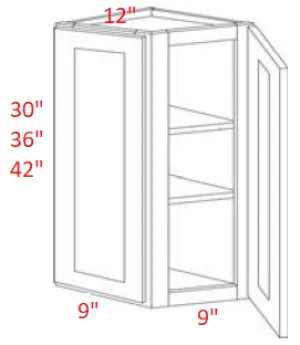 EB02-WECD1236 Elegant Smokey Gray Assembled Angle Wall Cabinet