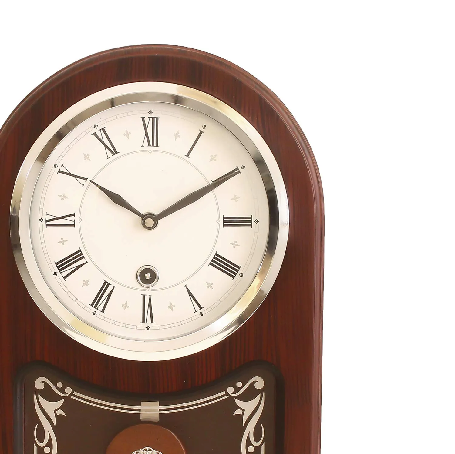 eCraftIndia Brown Wooden Roman Numeral Table Clock (13 * 9 Inches)