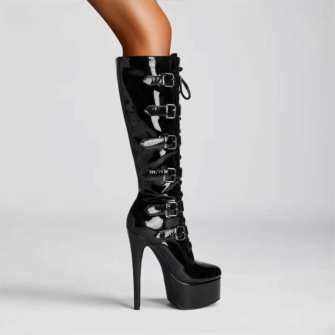 Elegant Crystal Pointed Toe Heel Boots