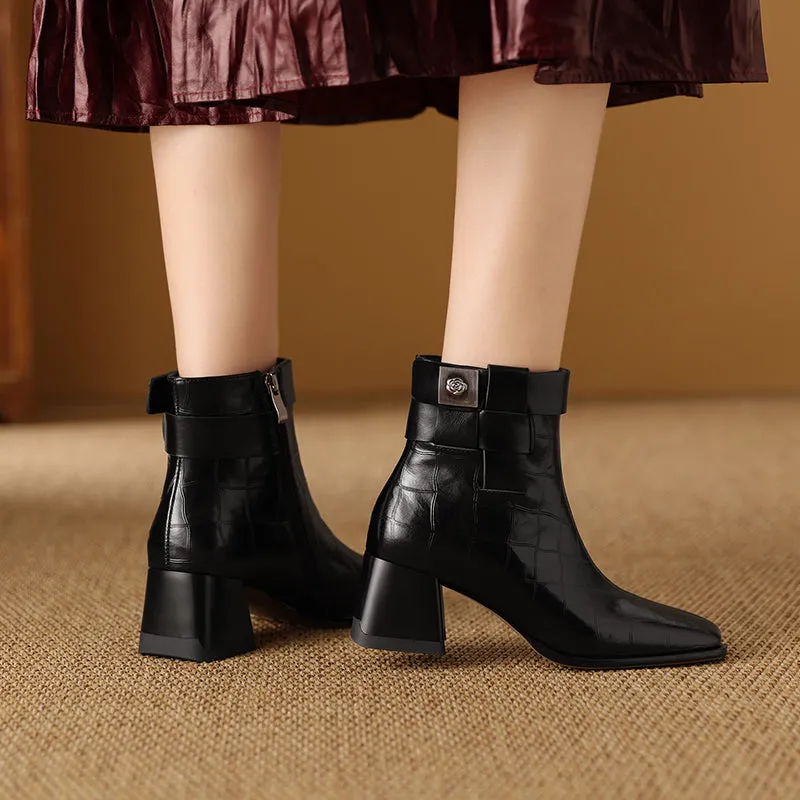 ElegantLuxe Chic Zipper High Heel Boots