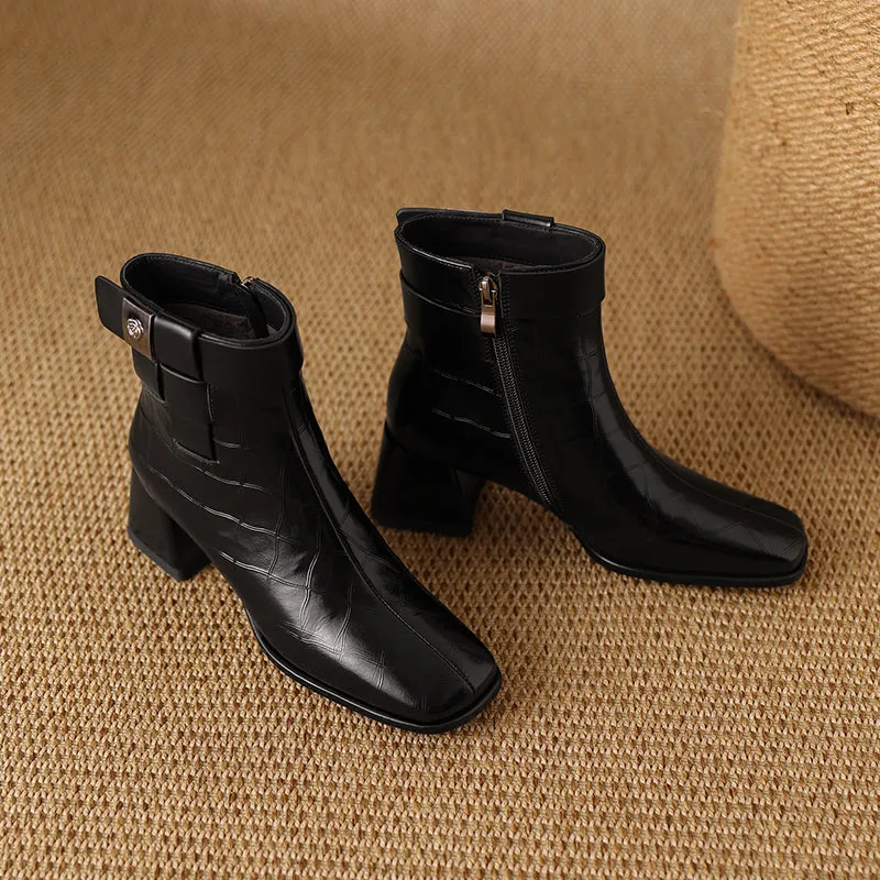 ElegantLuxe Chic Zipper High Heel Boots