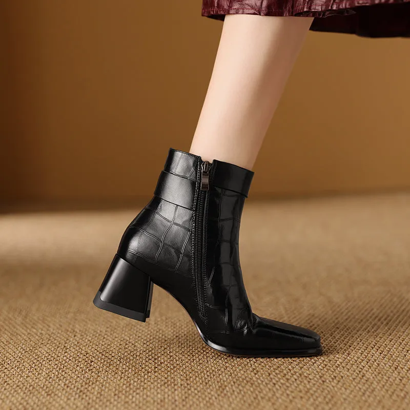 ElegantLuxe Chic Zipper High Heel Boots