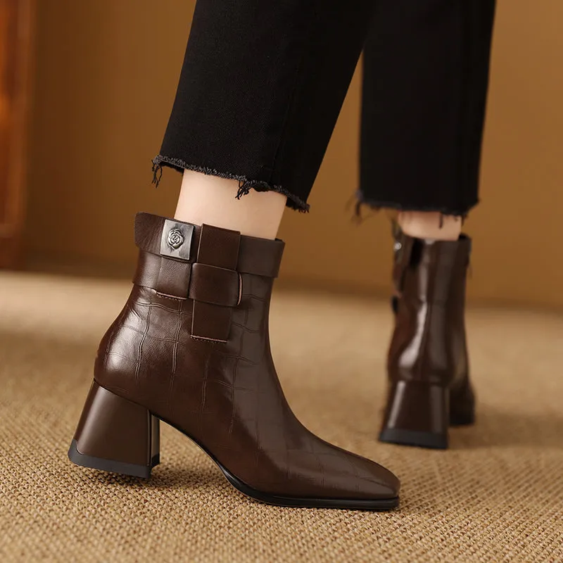 ElegantLuxe Chic Zipper High Heel Boots