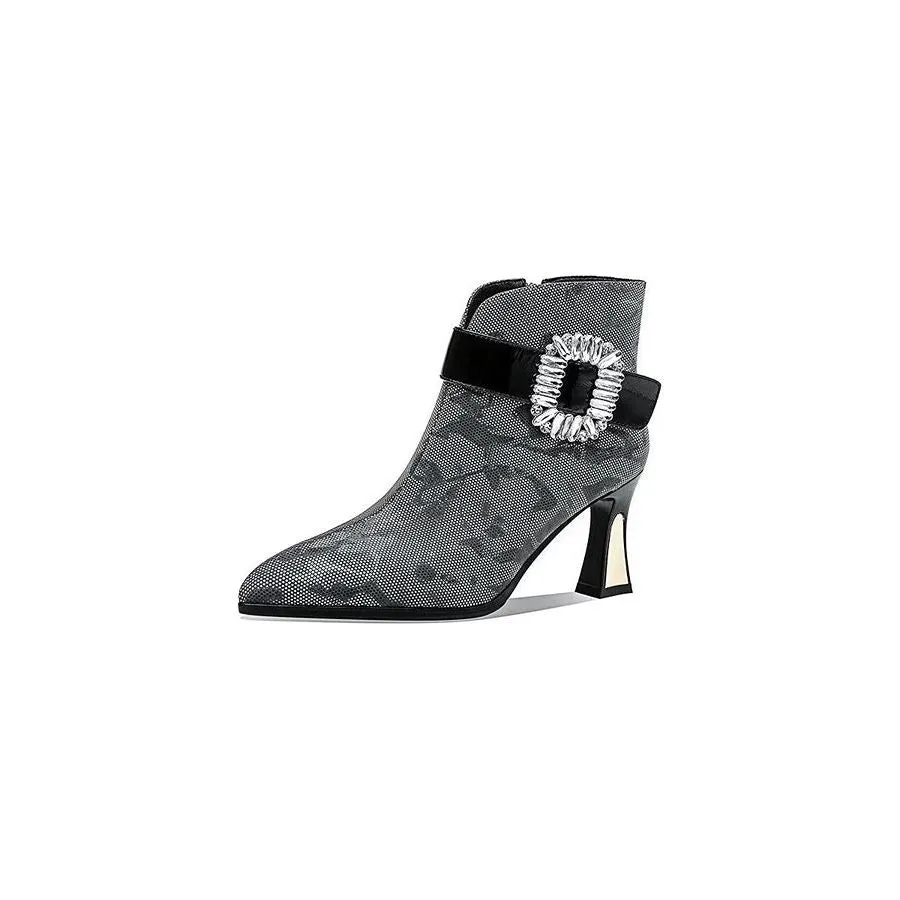 Exotic Serpent-Printed Chic High Heeled Boots