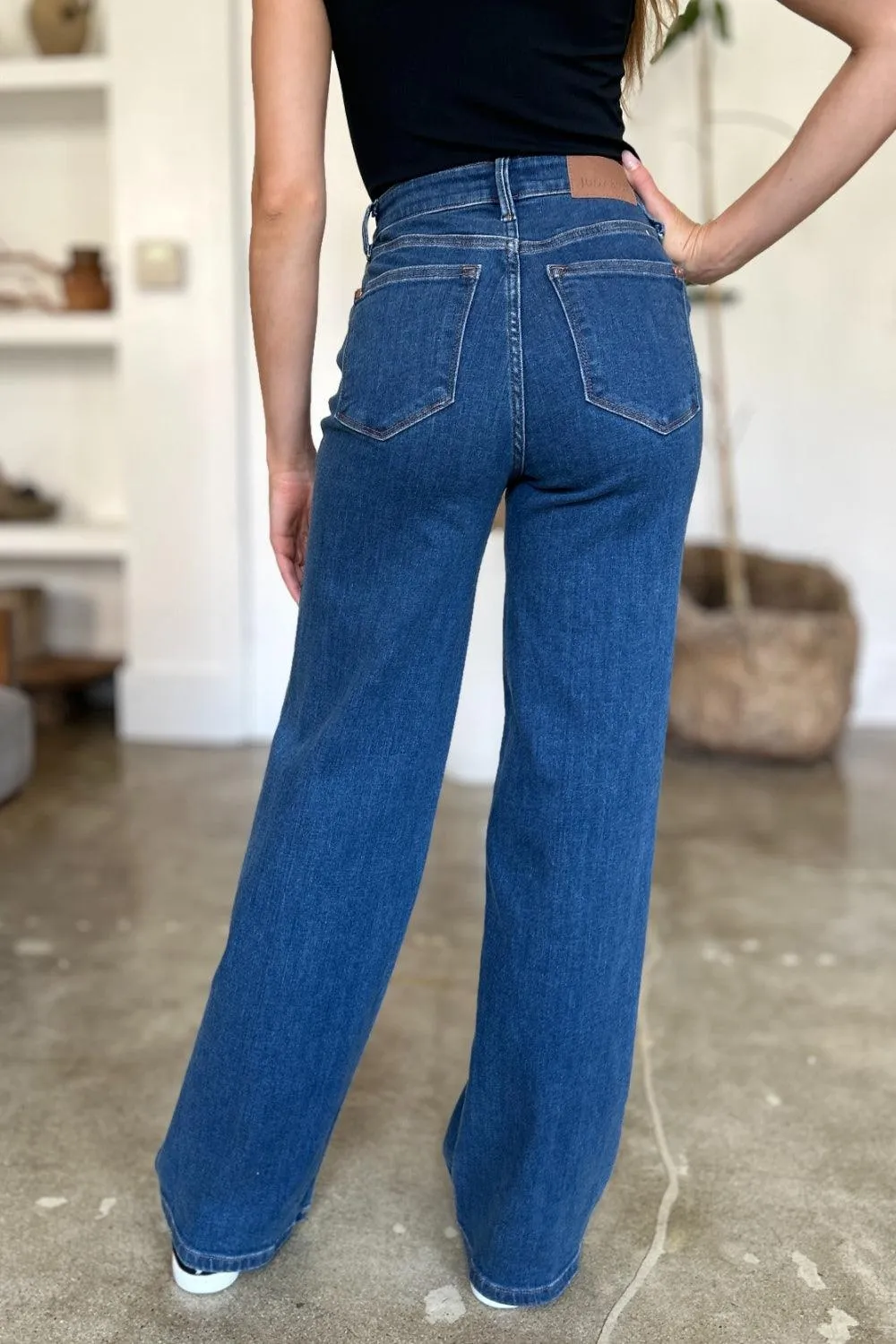 Full Size High Rise Straight Jeans