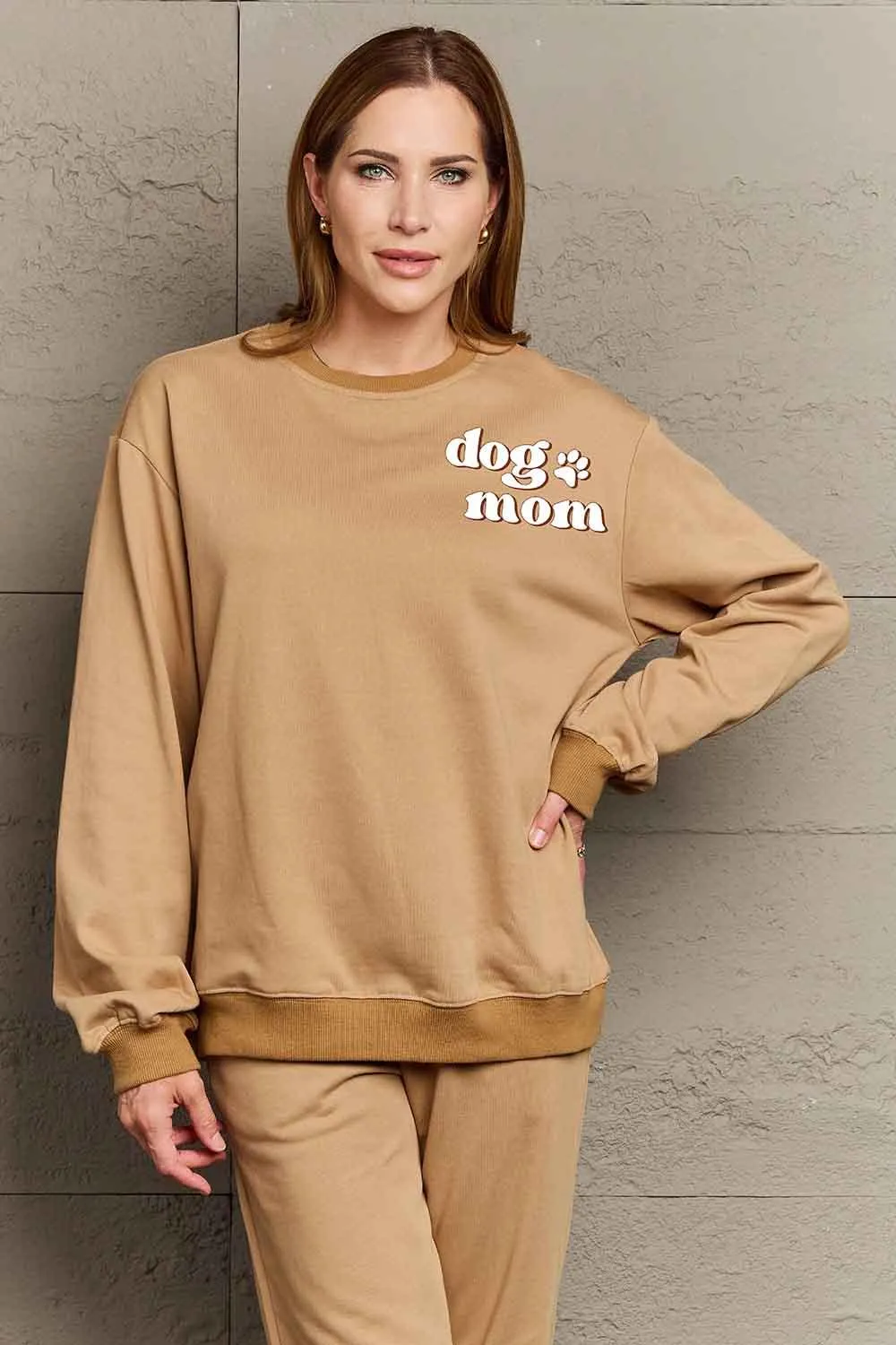 Full Size Round Neck Graphic Sweatshirt