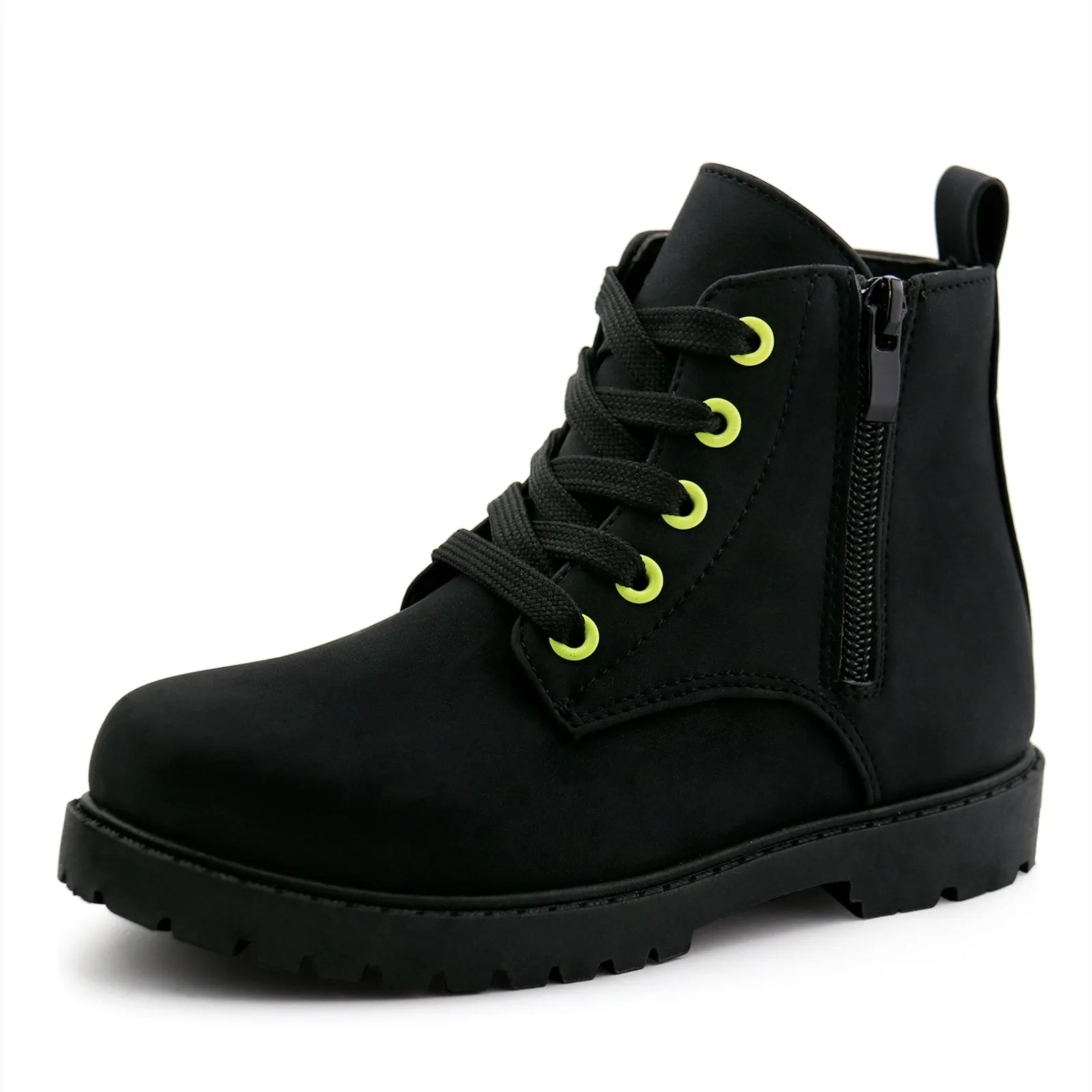 Girls Ankle Boot Side Zipper Lace Up Work Boots