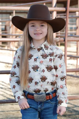 Girl's Cruel Girl Highlander Print Western Shirt - CTW8040007