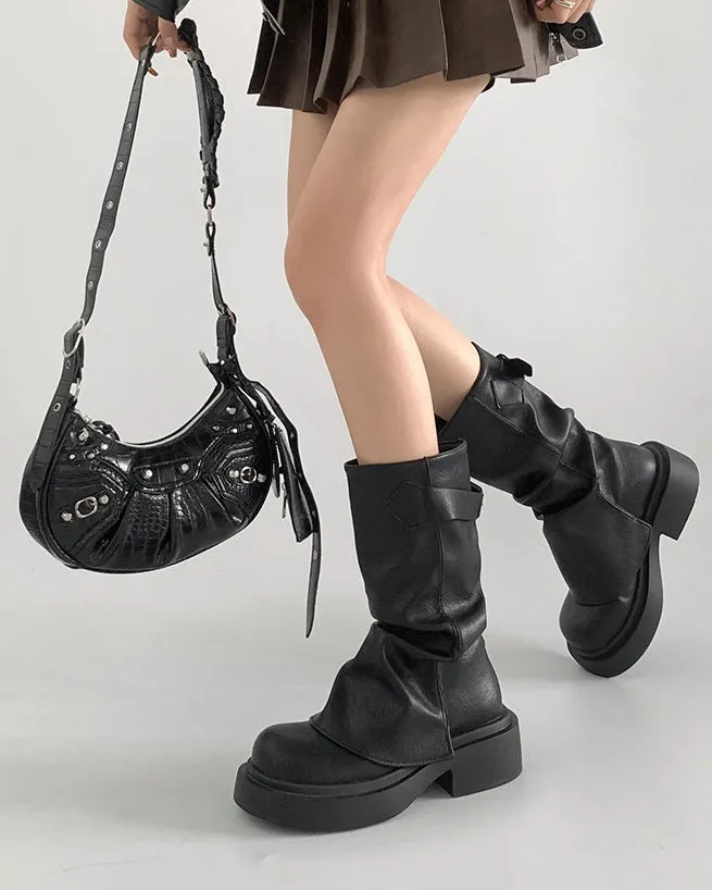 Grunge Style Slouch Boots