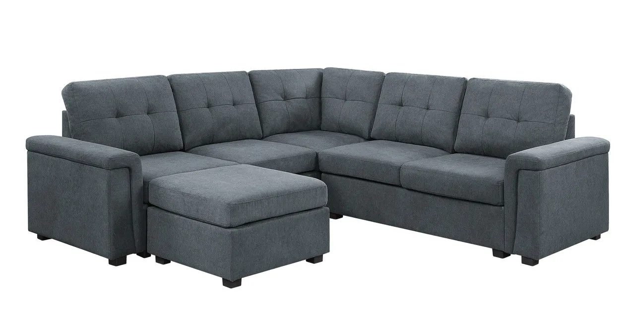 Isla - Fabric Sectional Sofa With Ottoman