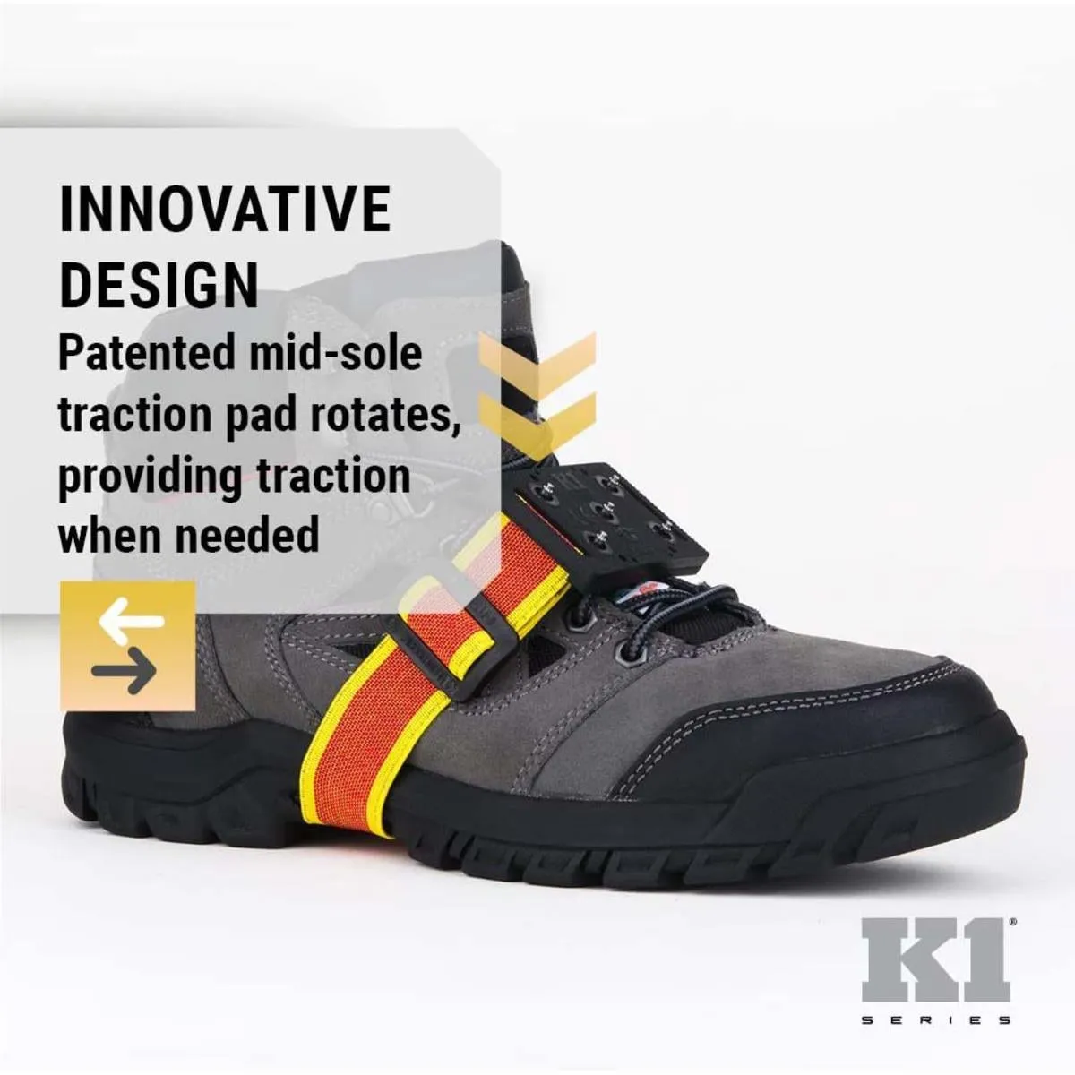 K1 Ice Cleats Original Mid-Sole Ice Cleats Low-Profile Intrinsic - Hi-Vis