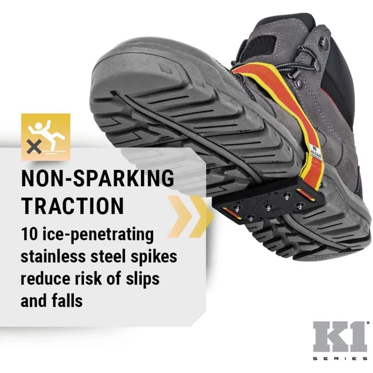 K1 Ice Cleats Original Mid-Sole Ice Cleats Low-Profile Intrinsic - Hi-Vis