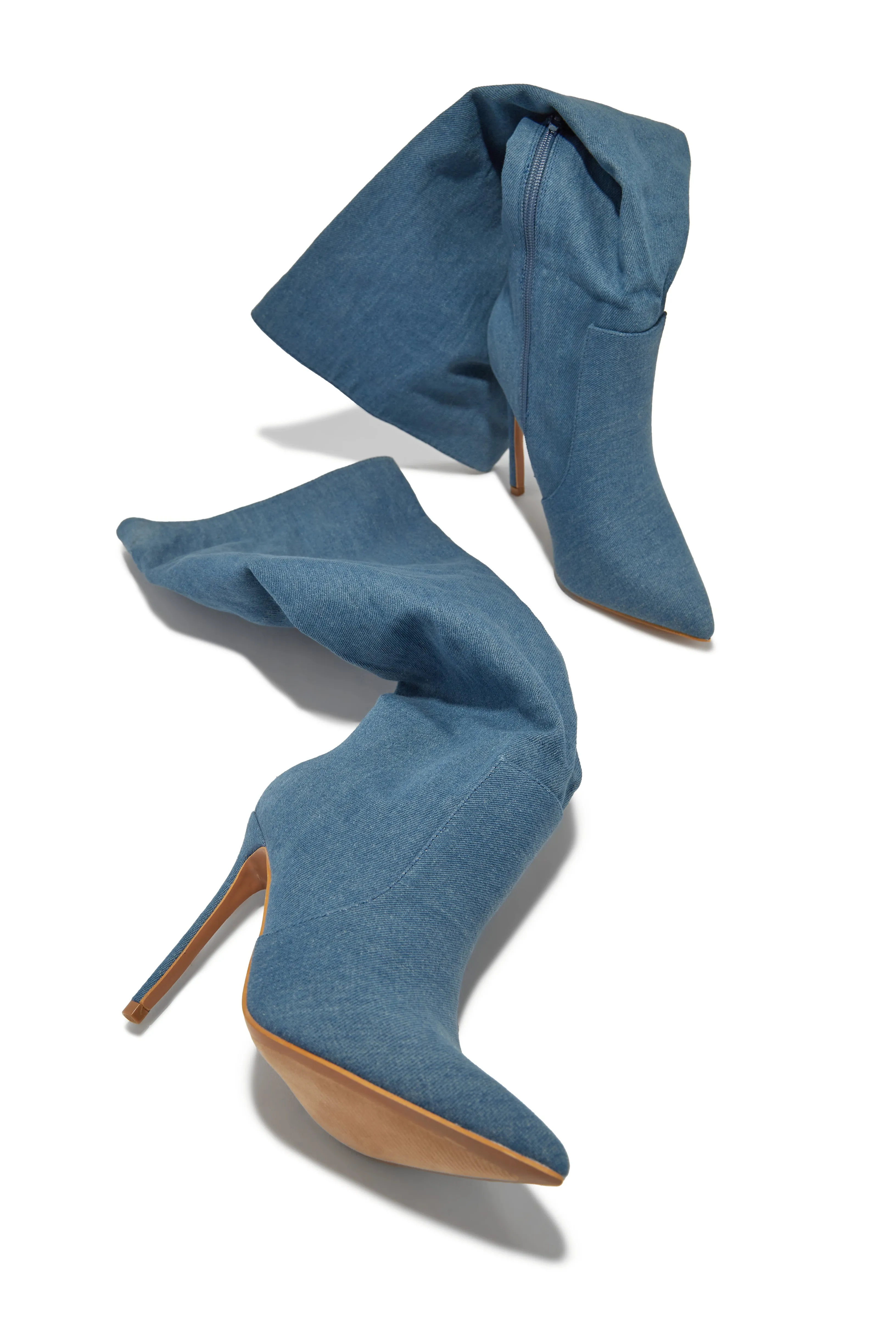 Keep My Cool High Heel Boots - Denim