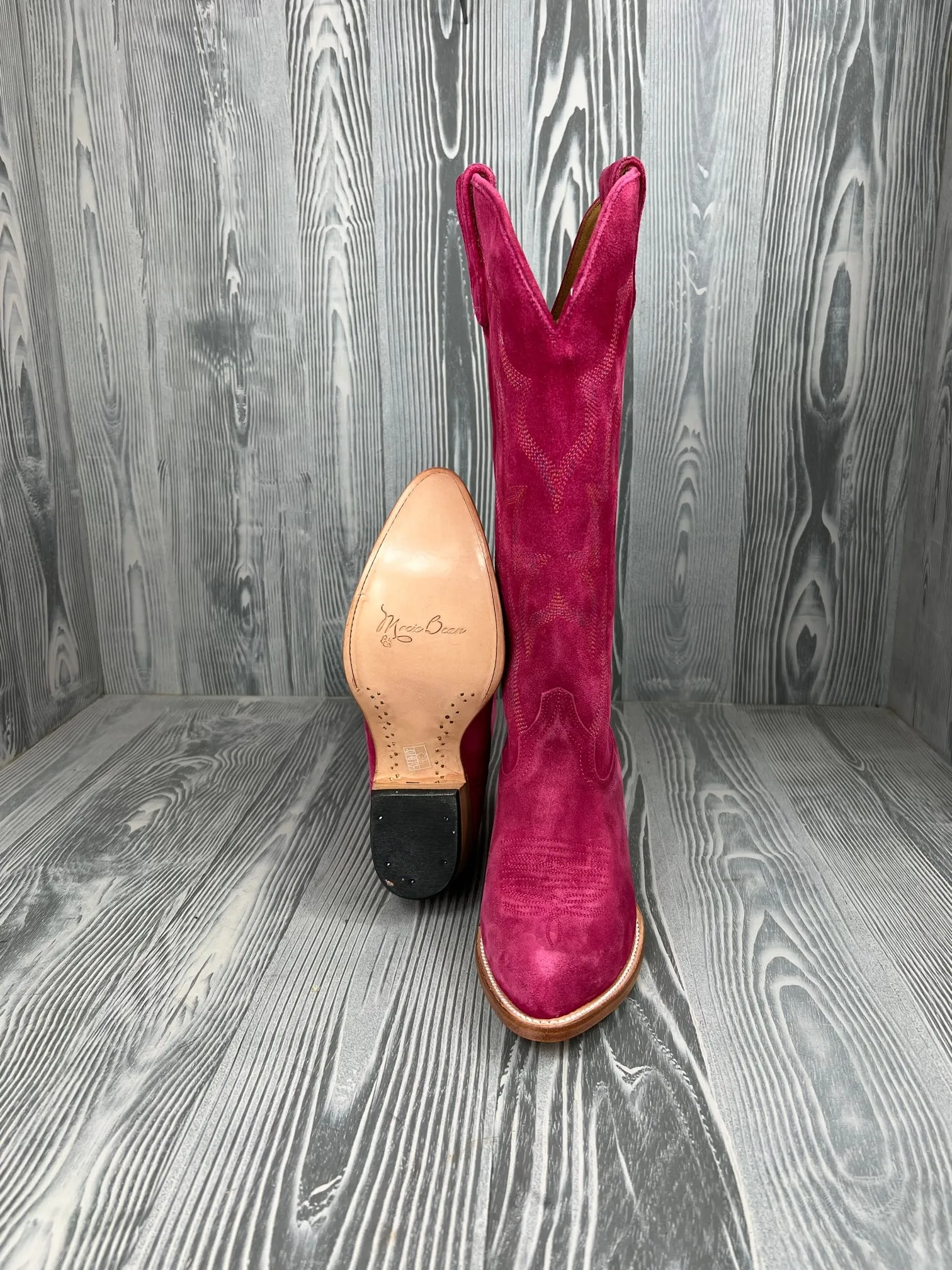 Ladies Macie Bean " If Karlee Were a Cowgirl" 15" Full Hot Pink Suede Boot - M5231