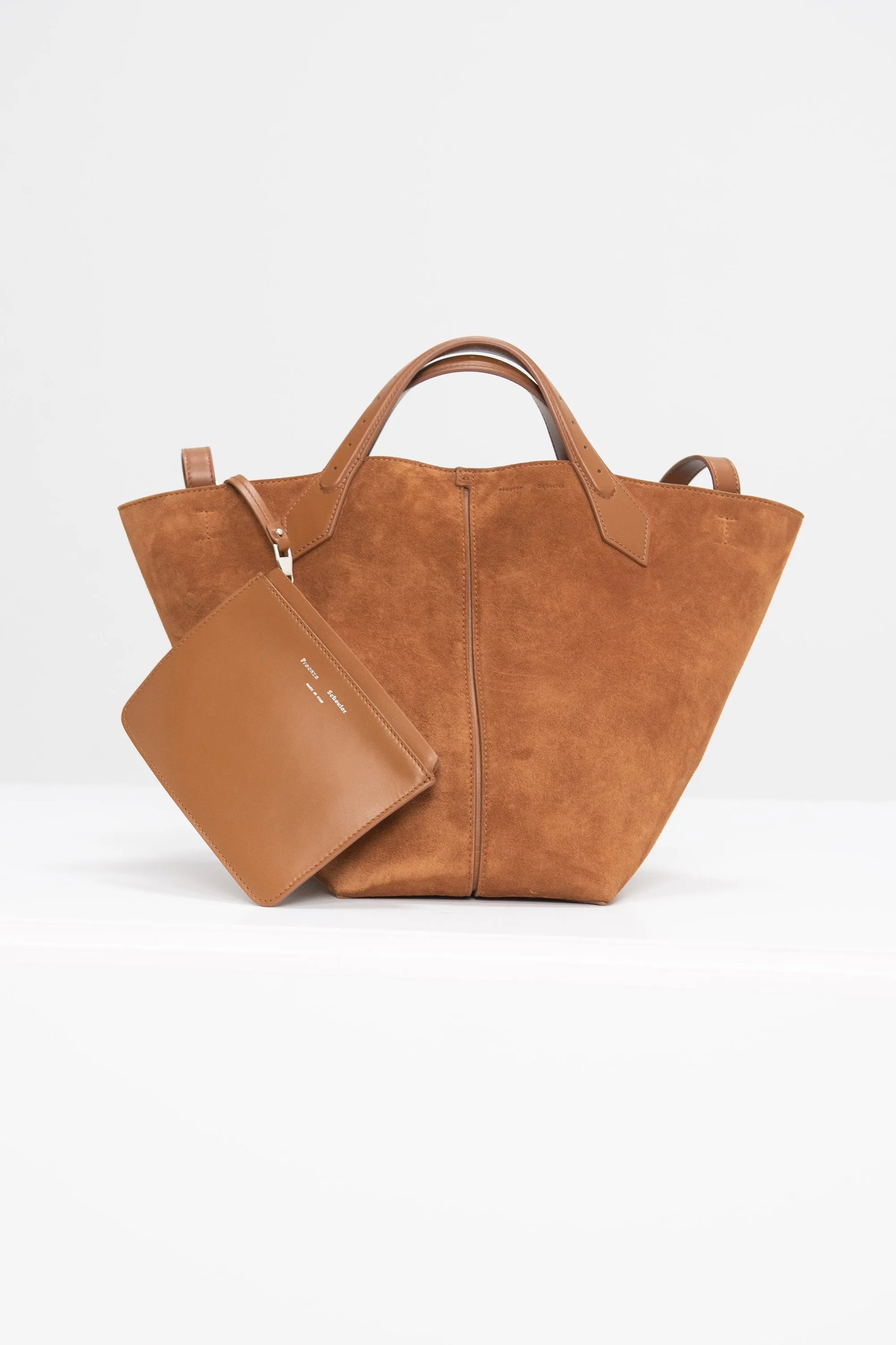 Large Chelsea Tote in Suede, Saddle