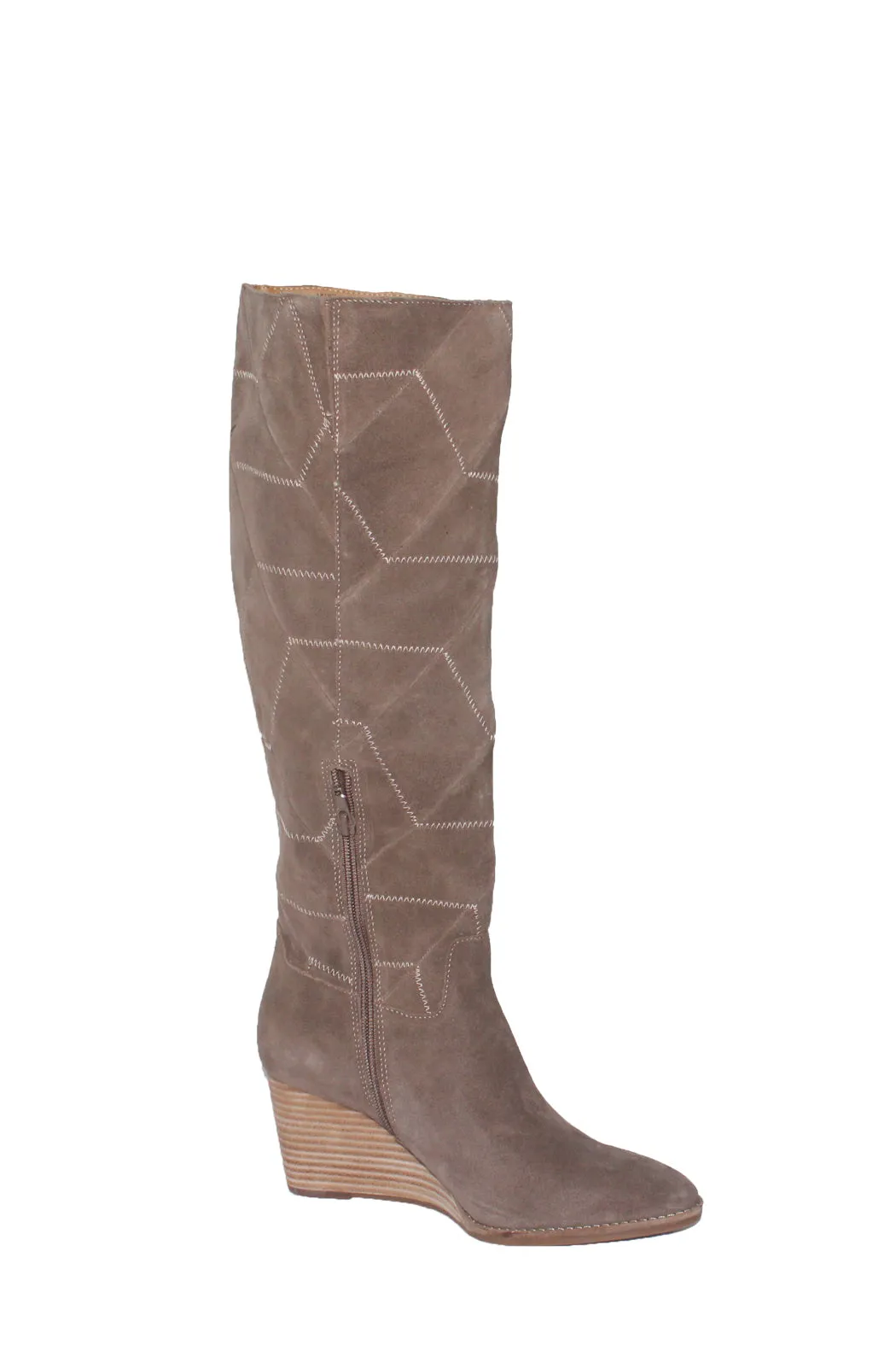 LUCKY PREEKA TALL WATER PROOF SUEDE CHEVRON STITCH BOOTS