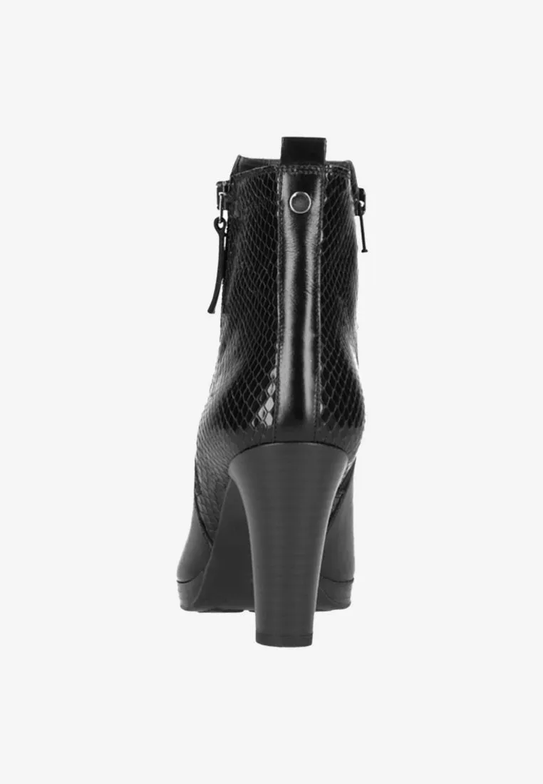 Manfield high heel ankle boots, black