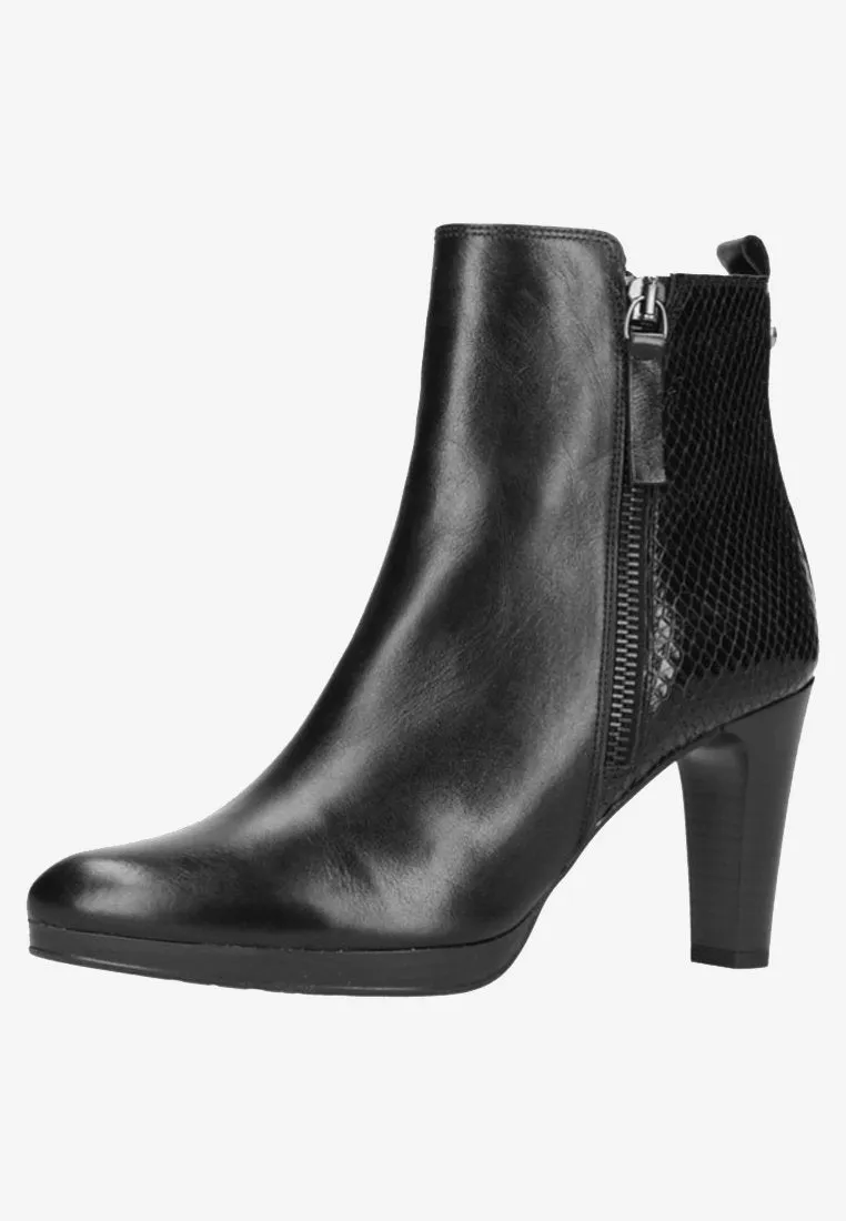 Manfield high heel ankle boots, black